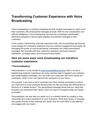 Transforming Customer Experience with Voice Broadcasting.docx