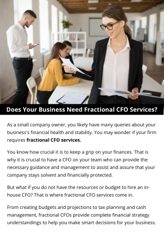 Does Your Business Need Fractional CFO Services?