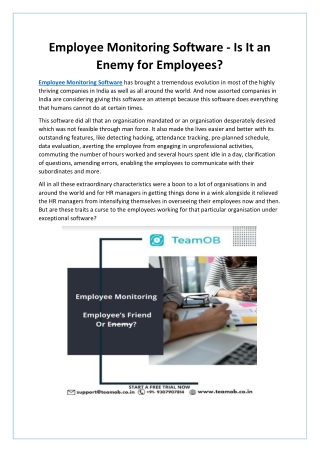Employee Monitoring Software - Is It An Enemy For Employees