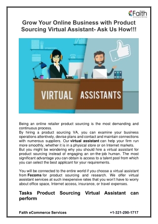 Grow Your Online Business with Product Sourcing Virtual Assistant- Ask Us How!!!