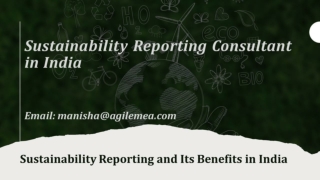 Sustainability Reporting and Its Benefits in India