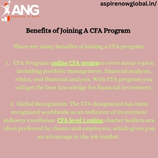 Online CFA Program | Benefits of Joining A CFA Program