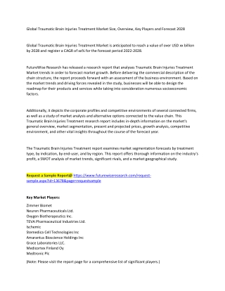 Traumatic Brain Injuries Treatment Market