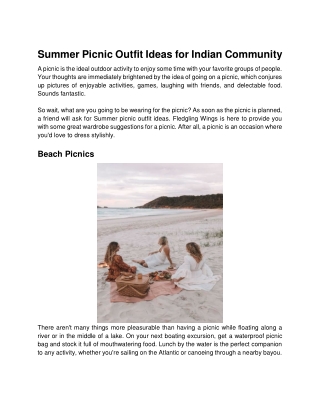 Summer Picnic Outfit Ideas for Indian Community