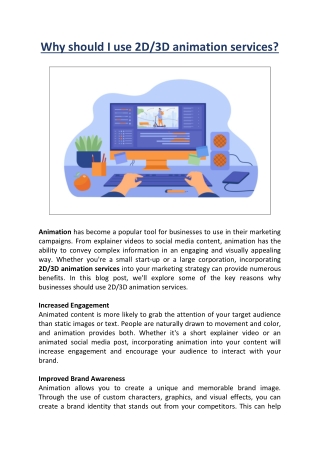 Why should I use 2D/3D animation services?
