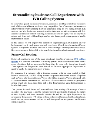 Streamlining business Call Experience with IVR Calling System.docx