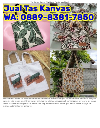 088ᑫ•8381•7850 (WA) Bahan Tas Kain Kanvas Motif Model Tas Kanvas Pria