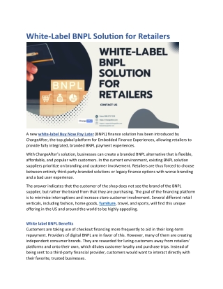 White-Label BNPL Solution for Retailers