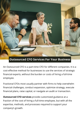 Outsourced CFO Services For Your Business