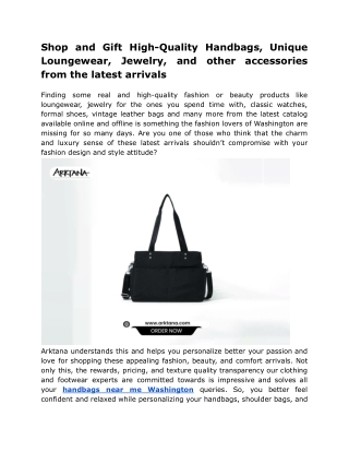 Shop and Gift High-Quality Handbags, Unique Loungewear, Jewelry, and other accessories from the latest arrivals