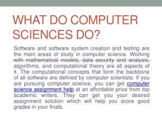 What do computer sciences do