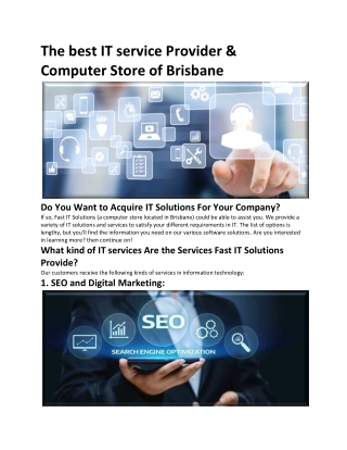 The best IT service Provider & Computer Store of Brisbane