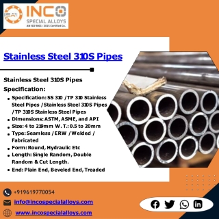 Incoloy Pipes | Titanium Pipes | Titanium Tubes - Inco Special Alloys