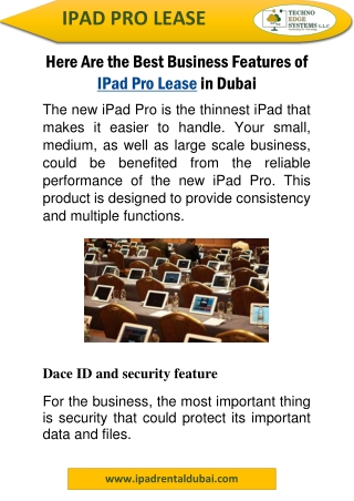 Here Are the Best Business Features of IPad Pro Lease in Dubai