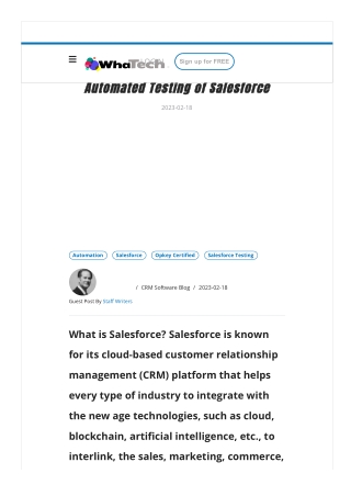 Automated Testing of Salesforce