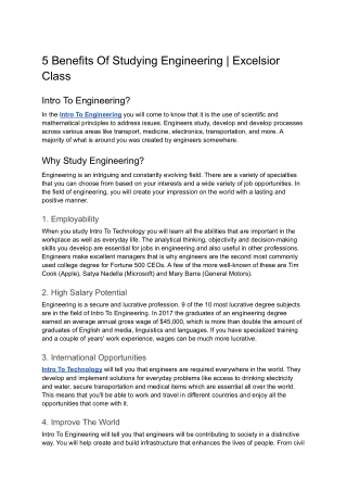 5 Benefits Of Studying Engineering _ Excelsior Class