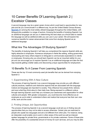 10 Career Benefits Of Learning Spanish 2 _ Excelsior Classes