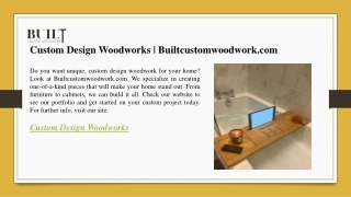 Custom Design Woodworks Builtcustomwoodwork.com