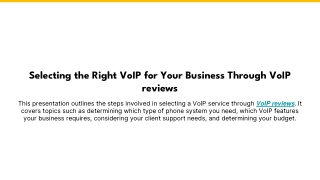 Which steps are helpful while selecting a VoIP service provider