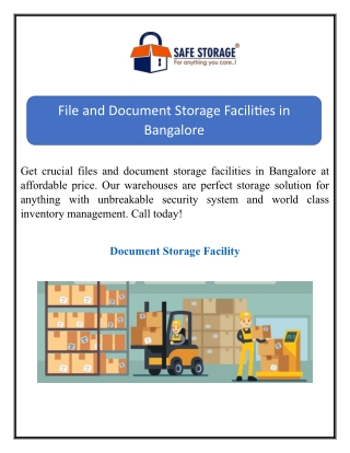 File and Document Storage Facilities in Bangalore