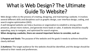 What is Web Design? The Ultimate Guide To Website?