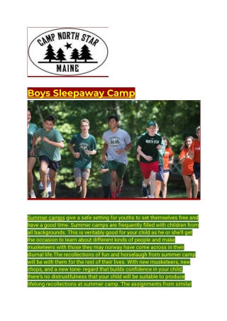 Boys Sleepaway Camp