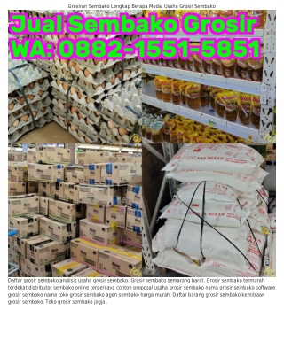 Ö882~1551~5851 (WA) Belanja Grosir Sembako Murah Di Jakarta Distributor Sembako