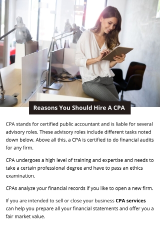 Reasons You Should Hire A CPA