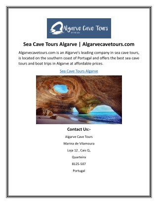 Sea Cave Tours Algarve | Algarvecavetours.com