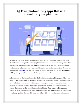 25 Free photo editing apps that will transform your pictures