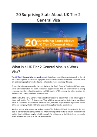 20 Surprising Stats About UK Tier 2 General Visa