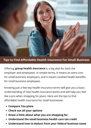 Tips to Find Affordable Health Insurance For Small Business