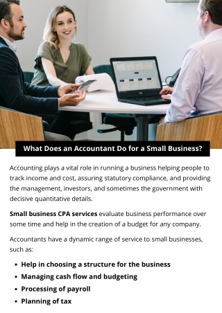 What Does an Accountant Do for a Small Business?