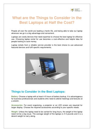 What are the Things to Consider in the Best Laptops at Half the Cost