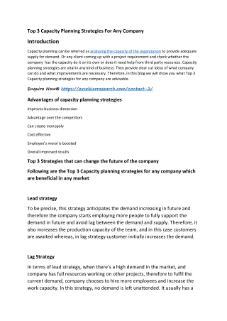 Top 3 Capacity Planning Strategies For Any Company