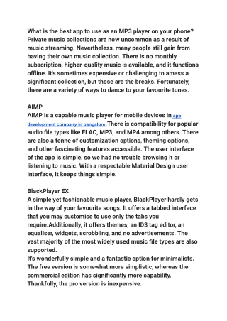 What is the best app to use as an MP3 player on your phone_