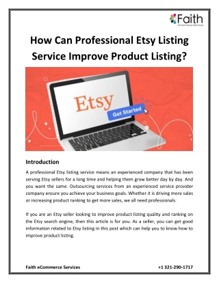 How Can Professional Etsy Listing Service Improve Product Listing