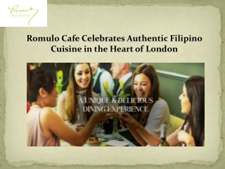 Best Filipino Food Restaurant London UK - Romulo Cafe