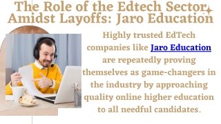 The Role of the Edtech Sector Amidst Layoffs Jaro Education