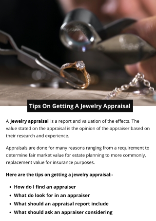 Tips on Getting a Jewelry Appraisal