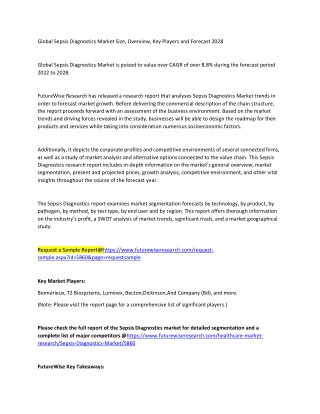 Global Sepsis Diagnostics Market Size, Overview, Key Players and Forecast 2028