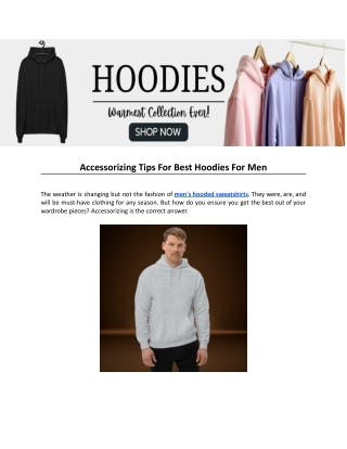 Accessorizing Tips For Best Hoodies For Men