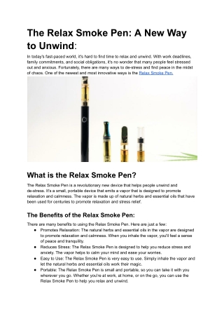 The Relax Smoke Pen_ A New Way to Unwind_