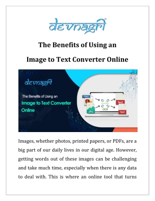 The Benefits of Using an Image to Text Converter Online