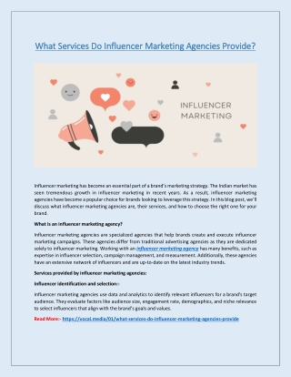 What Services Do Influencer Marketing Agencies Provide?