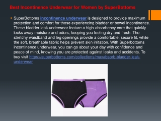 Best Incontinence Underwear for Women by SuperBottoms