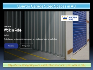 Quarter Garage Sized Spaces in AU PPT