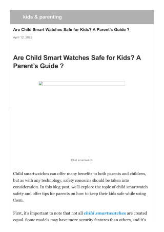are-child-smart-watches-safe-for-kids