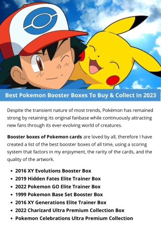 Best Pokemon Booster Boxes To Buy & Collect In 2023