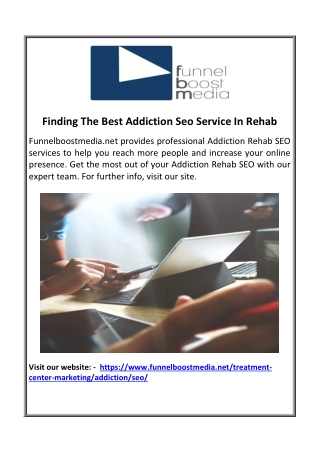 Finding The Best Addiction Seo Service In Rehab